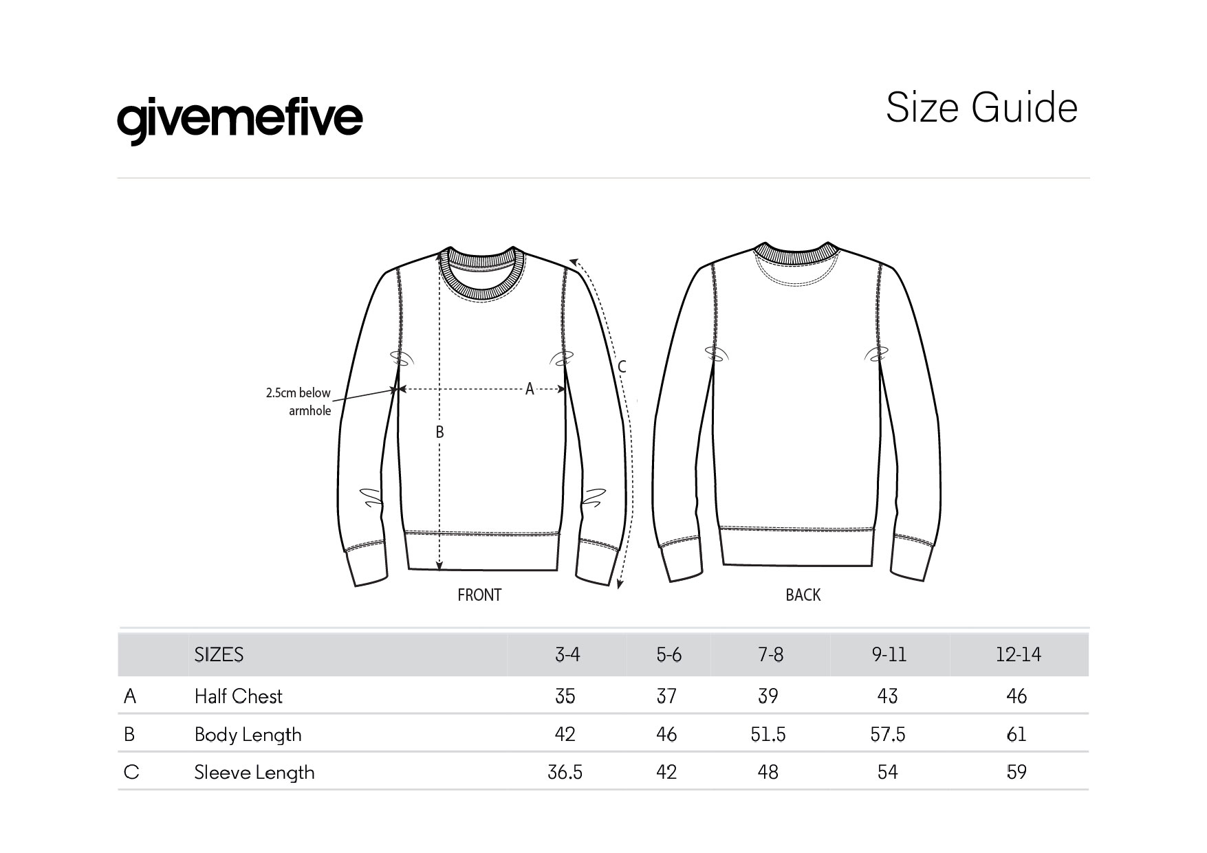 givemefive_taille_enfant_sweatshirt givemefive_taille_enfant_sweatshirt