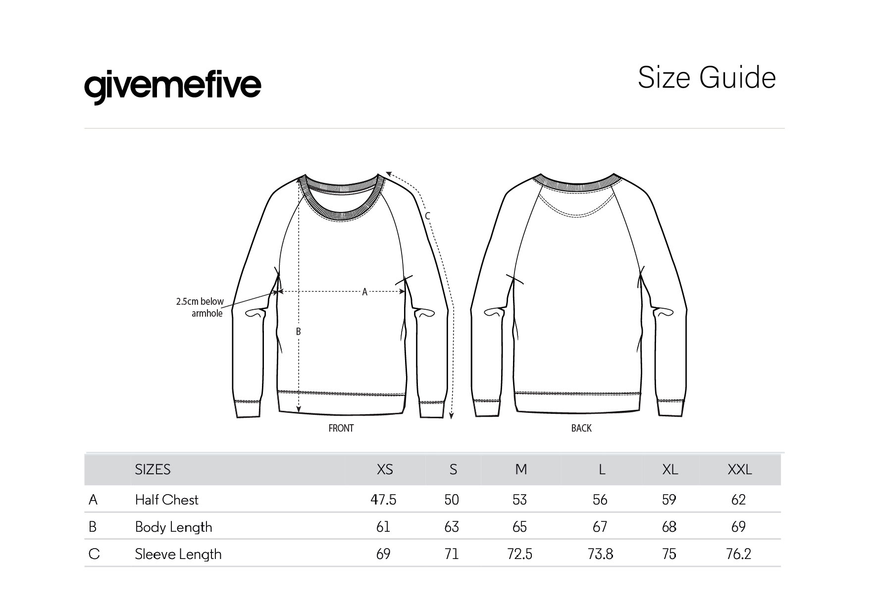 givemefive_taille_femme_sweatshirt givemefive_taille_femme_sweatshirt