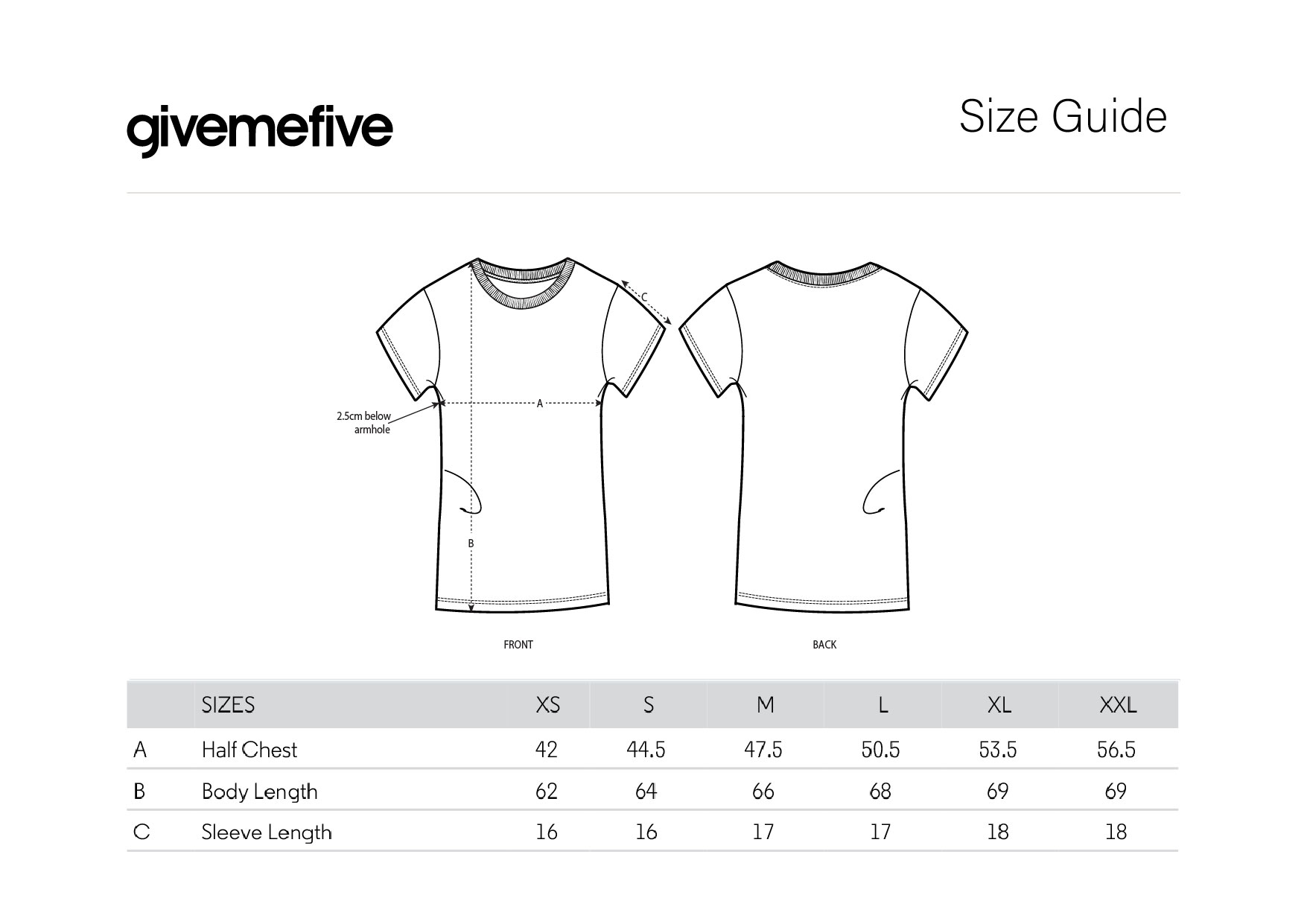 givemefive_taille_femme_t-shirt givemefive_taille_femme_t-shirt