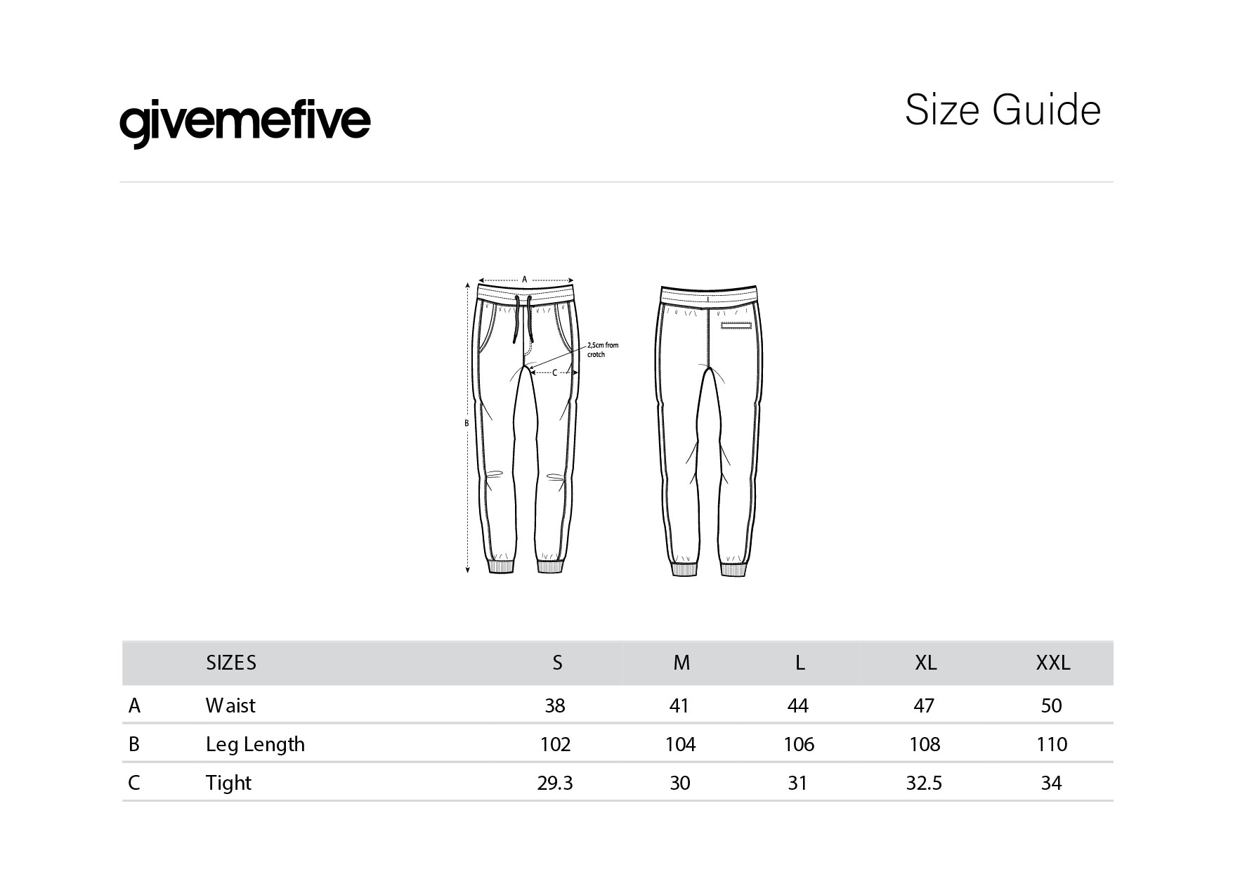 givemefive_taille_jogging givemefive_taille_jogging